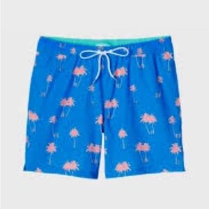 Bonobos Riviera Recycled Pink Palm Blue Azure Swim Trunks Size XS